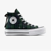 Resim Converse Chuck Taylor All Star Lift Plaid Kadın Yeşil Sneaker 