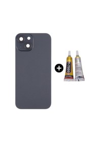 Resim Apple Uyumlu iPhone 15 Arka Pil Batarya Kapak Siyah + B7000 