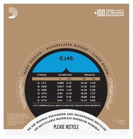 Resim D'Addario EJ46-3D Pro-Arte Nylon Hard Tension Klasik Gitar Teli (3'lü Paket) 