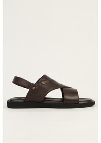 Resim Pierre Cardin Hakiki Deri Kahve Erkek Sandalet Pc-7315 Kahverengi 