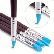Resim 5'li Set Silikon Kil Oyma Aracı Fırça Modelleme Noktalama Tırnak Sanatı Seramik Kil Aracı DIY Oyma Heykel Aracı 
