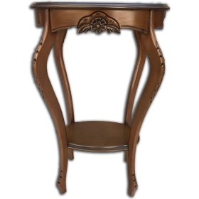 Resim Bengi Ticaret Fiskos Çiçeklik 4AYAK Oymalı Model Parlak Ihlamur Ağacı Ayak Parlak Ceviz Mdf Tabla El Yapım 