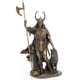 Resim Bronz İskandinav Tanrısı Loki Kötülük Ve Kurnazlık Tanrısı Heykel Biblo Ev Dekoru 