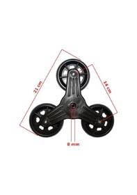 Resim Merdiven Çıkan 3 Tekerlekli Pazar Araba Tekerleği Siyah 21 Cm 2Ad 