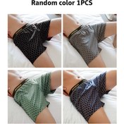 Resim 1/4 adet Erkek Yazlık Şort - %95 Pamuk, %5 Spandex, Nefes Alabilir Hızlı Kuruyan Elastik Bel Bandı, Gevşek Fit Çizgili Plaj Yüzme Şortları Uyku Giyimi & Dış Aktiviteler İçin 