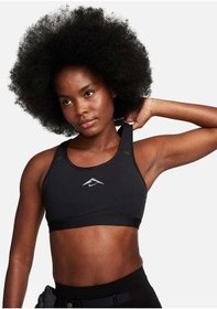Resim Nike Trail Swoosh On-the-run Orta Destekli Hafif Astarlı Kadın Spor Sütyeni Ndd Sport Siyah 