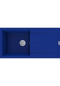 Resim Polex Cristalüx Granit Evye P-X1 Mavi Tezgah Altı Ve Tezgah Üstü Mutfak Evyesi 98x49.5 CM 