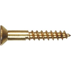 Resim Aesco The Group 41828 Pirinç Düz Başlı Phillips Ahşap Vida, 100 Paket 