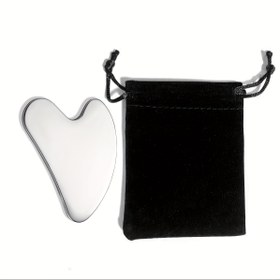 Resim LUSLUKING Paslanmaz Çelik Gua Sha Aracı - Cilt Sıkılaştırma Masajı ve Gövde, Göz ve Boyun için Güzellik Kazıyıcı - Seyahat Poşeti Dahil - Hiperalerjenik, Pil Gerektirmez - İdeal Cilt Bakımı Hediyesi 