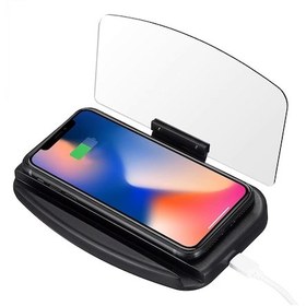 Resim Fr-425 Qi Kablosuz Şarjlı Hud Telefon Tutucu Navigasyon Araç Ekranı Yansıtmalı Ve Şarj Standı 