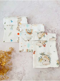 Resim JUNİPERUS 3 Adet Çok Amaçlı Müslin Bezi Örtü Battaniye %100 Pamuk Oeko-teks Sertifikalı 80x80 Cm 