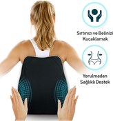 Resim ORPEDOX Araba Bel Desteği Ortopedik Araç Bel Minderi Visco Bel Destek Minderi Siyah Renk 