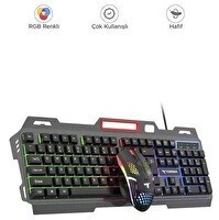 Resim Torima TMK-06 Gaming Rgb Işıklı Kablolu Q Klavye ve Mouse Seti Siyah 