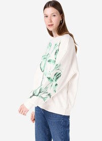 Resim Comfort Fit Kadın Ekru Sweatshirt 