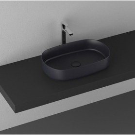 Resim İsvea Infinity 55 cm Tezgahüstü Antrasit Lavabo 