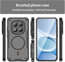 Resim Rongep Xiaomi Redmi Note 15 Pro 5G için Kılıf Fusion-Rugged Manyetik [MagSafe ile Uyumlu] Kamera Yükseltili Arkası Yarı Mat Tasarımlı Güçlü Manyetikli Redmi Note 15 Pro 5G Kılıf (Siyah) 