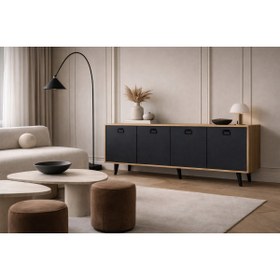 Resim VM VERTEX MOBİLYA Mirza Modern Konsol 180 Cm Safir Meşe-antrasit 
