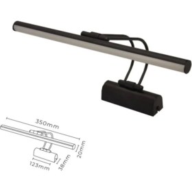 Resim DNC Lighting Ledli Pilli Siyah Kasa Sarı Işık Banyo Duvar Ayna Tablo Aydınlatması Flüt Kuğu Ledli Aplik GU10 Met 