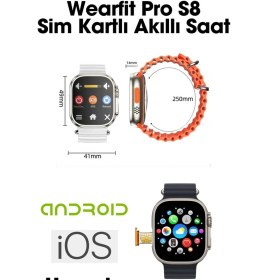 Resim Howear S8 Ultra 4g Sim Kartlı Btk Kayıtlı Akıllı Kol Saati Amoled Gri 