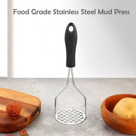 Resim Aesco Renkli Plastik Saplı Paslanmaz Metal Patates Ezici Püre Yapıcı 