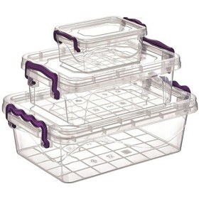 Resim Royaleks ÇNK2076 Viyola Mini Dikdörtgen Saklama Kabı 3'lü Diğer 