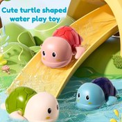 Resim Bebe Banyo Oyuncakları - Klasik Kurmalı Hareketli Renkli Kaplumbağa Su Oyuncağı, Bebekler ve Küçük Çocuklar İçin Güvenli Toksik Olmayan Havuz & Plaj Eğlencesi 