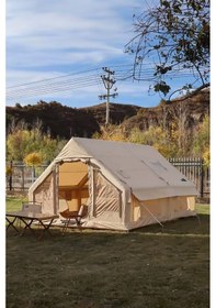 Resim Robo 12 Kişilik 4 Mevsim Şişme Kamp Çadırı (Oxford 210T UPF>40 Kumaş, -40 °C'ye Kadar Kullanım) 