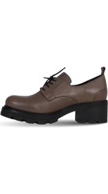 Resim Bueno Shoes Gri Deri Kadın Dolgu Topuklu Ayakkabı 01WD2304 01WD2304 