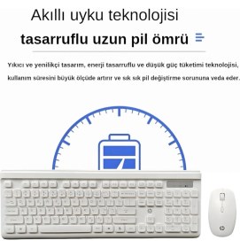 Resim HP CS500 Kablosuz 2.4ghz Türkçe Q Klavye & Mouse Set Beyaz (Ramwhite Türkiye Garantili) 