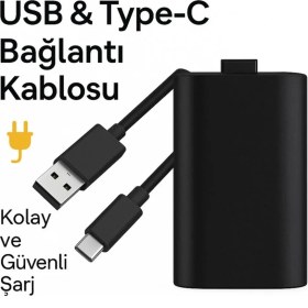 Resim Cosmostech Xbox Series S/x/ One / One S Uyumlu Batarya Şarj Kiti - Play & charge kit 