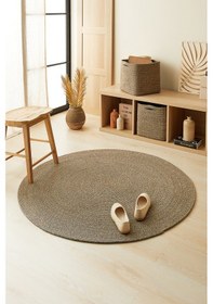 Resim Ocean Home Textile Siyah Kırçıllı Jüt Halı Kilim 120 CM 