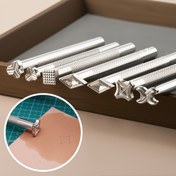 Resim 1 Adet Deri Damgalama Çekici, 7 Farklı Desen Seçeneğiyle DIY Deri El İşi Aleti, Deri İşçiliği İçin Damga Tutma Kolu, Tip 1/Tip 2/Tip 3/Tip 4/Tip 5/Tip 6/Tip 7 