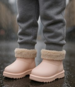 Resim Su Geçirmez İçi Kürklü Kız Çocuk Eva Yağmur Kar Botu Bej 