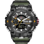 Resim Hanyang Yeşil Smael Moda Erkek Spor Saatler Şok Dayanıklı 50 M Su Geçirmez Kol Saati LED Alarm Kronometre Saat Askeri Saatler Erkekler 8040 (Yurt Dışından) 