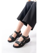 Resim Dm-363 Siyah Baret Cırtlı Dikişli Günlük Kadın Sandalet Siyah 