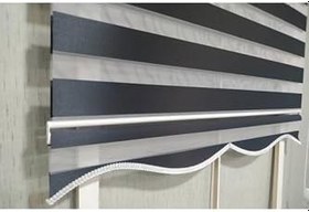 Resim Düz Zebra Stor Perde Etek Dilimli(Alüminyum Kasa+Etek Dilimi Hediye SYH, Siyah, 180 x 200 