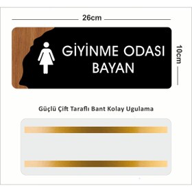 Resim zafrakreklam Ofis -Kapı İsimliği, Yönlendirme levhası 26X10Cm - GİYİNME ODASI 