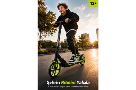 Resim Yıldırım Oyuncak 2 Teker Çocuk Scooter 100 kg Taşıma Kapasiteli - Katlanabilir Yükseklik Ayarlı 100-110 cm Frenli 2 Teker Scooter 12+ Yaş 