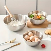 Resim 3 Adet Paslanmaz Çelik Karıştırma Kase Seti - Dayanıklı, Gıda Güvenli, Çok Amaçlı Mutfak Kâseleri - Pişirme, Pastacılık, Servis için Mükemmel - Noel, Cadılar Bayramı, Paskalya, Hanuka, Şükran Günü için Uygun 