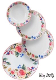 Resim Miss Betty Rose Deluxe 24 Parça 6 Kişilik Porselen Yemek Takımı 16895-17 Çok Renkli 