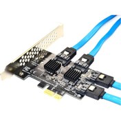 Resim Alfais 4392 Pci Express Pci-e 4 Port Sata 3.0 Hdd Ssd Girşi Çoklayıcı Kart 