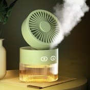 Resim VShop OM008 Masaüstü Katlanabilir Sprey USB Su Soğutma Fan Yeşil (Yurt Dışından) 