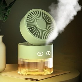 Resim VShop OM008 Masaüstü Katlanabilir Sprey USB Su Soğutma Fan Yeşil (Yurt Dışından) 