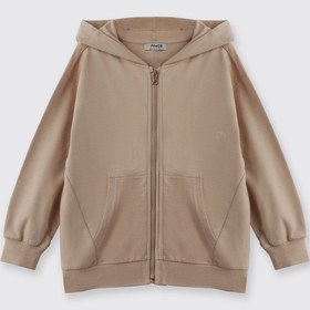Resim Panço Erkek Çocuk Fermuarlı Sweatshirt Siyah Bej 