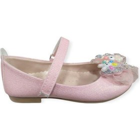 Resim Minican Hy-506 Taşlı Fiyonk Detaylı Kız Çocuk Babet Pembe 