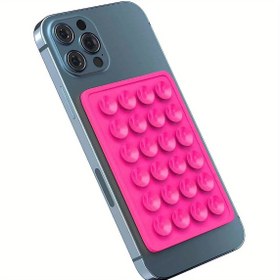 Resim 2 adet Silikon Emme Pedli Cep Telefonu Tutucu Emme Kupası Destekli Yapışkanlı Taşınabilir cep telefonu silikon emme kupası 24 kare emme kupası cep telefonu suni deri kılıf silikon arka yapışkanlı emme kupası şeffaf renk 