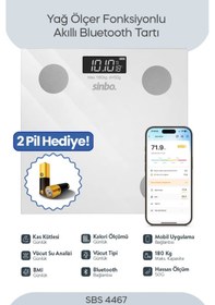 Resim Sinbo Bluetoothlu Yağ Ölçer Baskül Sbs-4467 