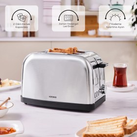 Resim Karaca Inox LED Zaman Göstergeli Ekmek Kızartma Makinesi 