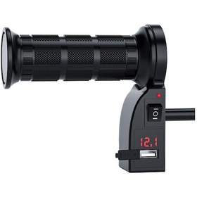 Resim Geeksen 12v Motosiklet Isıtmalı Tutma Kılıfı - 3 Sıcaklık Ayarı, Voltmetre Gösterge Ve Rahat Kullanım 