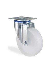 Resim Kama Ø125 Polipropilen Dönerli Tekerlek Flanş Bağlantılı 150 Kg. Kapasiteli 